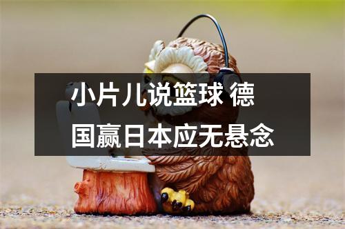 小片儿说篮球 德国赢日本应无悬念