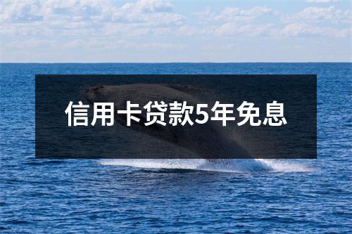 信用卡贷款5年免息
