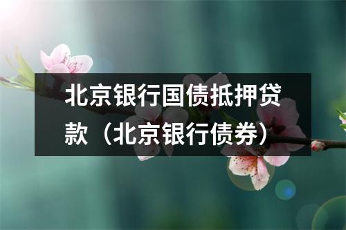 北京银行国债抵押贷款（北京银行债券）