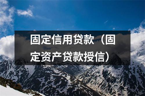 固定信用贷款（固定资产贷款授信）