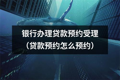 银行办理贷款预约受理(贷款预约怎么预约)