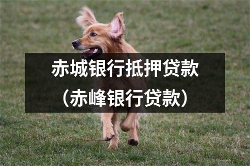 赤城银行抵押贷款(赤峰银行贷款)