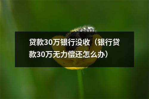 贷款30万银行没收（银行贷款30万无力偿还怎么办）