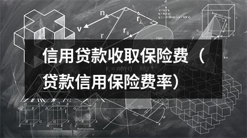 信用贷款收取保险费（贷款信用保险费率）