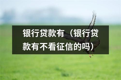 银行贷款有（银行贷款有不看征信的吗）