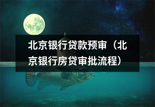 北京银行贷款预审（北京银行房贷审批流程）