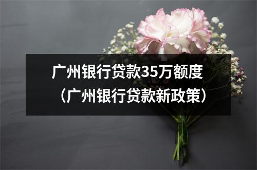 广州银行贷款35万额度（广州银行贷款新政策）