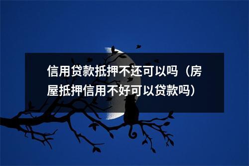 信用贷款抵押不还可以吗（房屋抵押信用不好可以贷款吗）