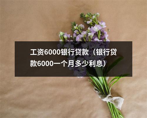工资6000银行贷款（银行贷款6000一个月多少利息）