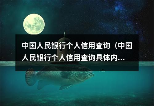 中国人民银行个人信用查询(中国人民银行个人信用查询具体内容)