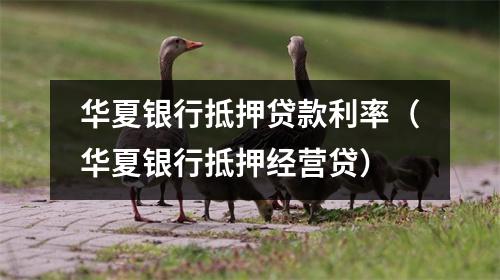 华夏银行抵押贷款利率（华夏银行抵押经营贷）