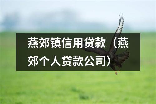 燕郊镇信用贷款（燕郊个人贷款公司）