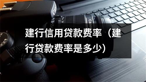 建行信用贷款费率（建行贷款费率是多少）