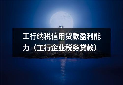 工行纳税信用贷款盈利能力（工行企业税务贷款）