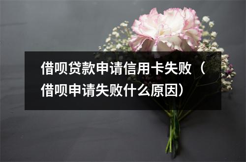 借呗贷款申请信用卡失败(借呗申请失败什么原因)