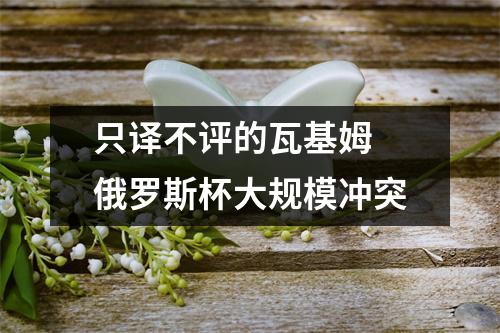 只译不评的瓦基姆 俄罗斯杯大规模冲突