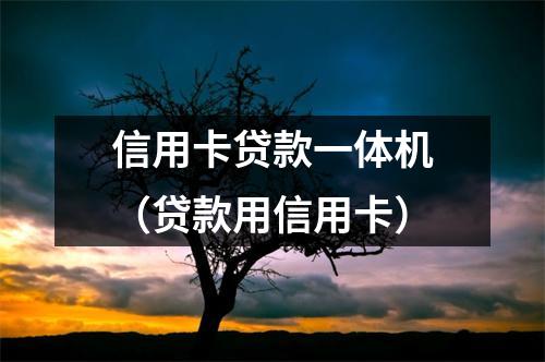 信用卡贷款一体机（贷款用信用卡）