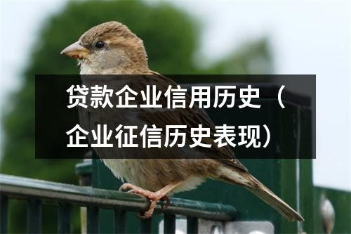 贷款企业信用历史（企业征信历史表现）