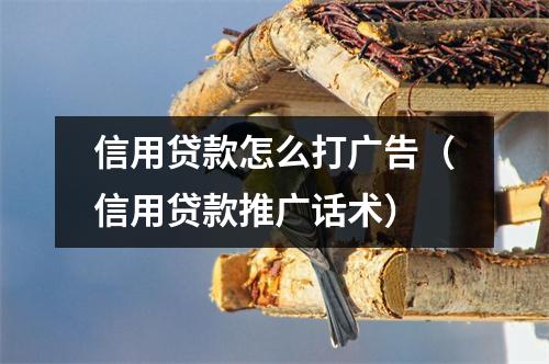 信用贷款怎么打广告（信用贷款推广话术）