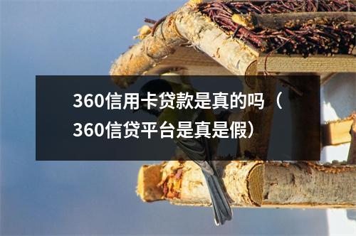 360信用卡贷款是真的吗（360信贷平台是真是假）