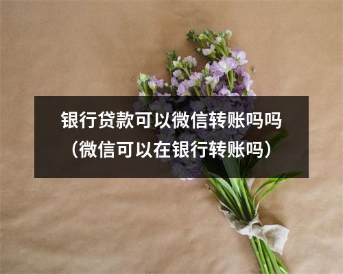 银行贷款可以微信转账吗吗（微信可以在银行转账吗）