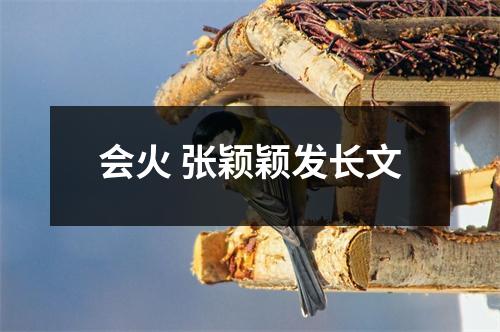 会火 张颖颖发长文