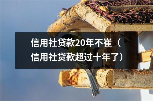 信用社贷款20年不崔（信用社贷款超过十年了）
