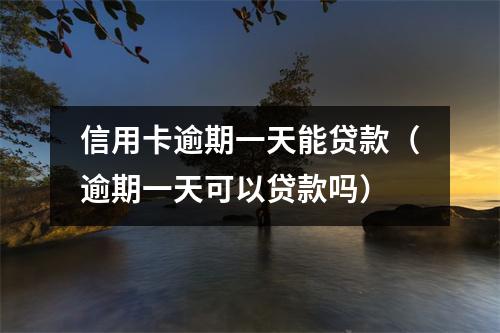 信用卡逾期一天能贷款(逾期一天可以贷款吗)