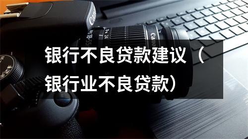 银行不良贷款建议（银行业不良贷款）