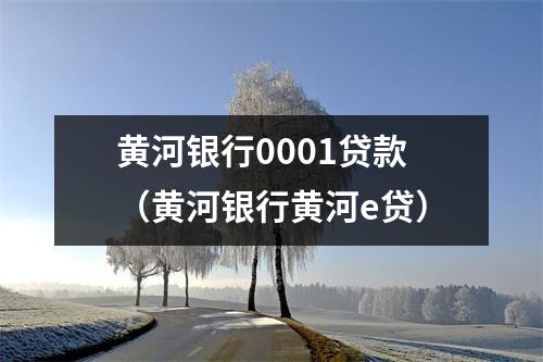 黄河银行0001贷款（黄河银行黄河e贷）