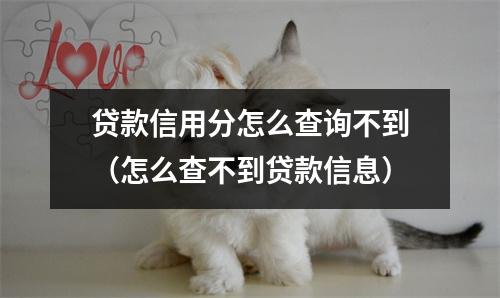 贷款信用分怎么查询不到（怎么查不到贷款信息）