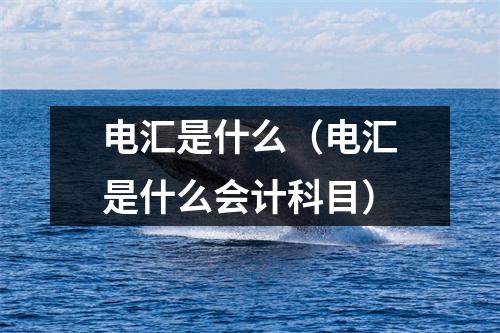 电汇是什么（电汇是什么会计科目）
