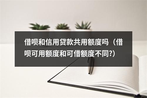 借呗和信用贷款共用额度吗（借呗可用额度和可借额度不同?）