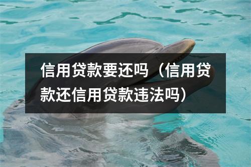 信用贷款要还吗（信用贷款还信用贷款违法吗）
