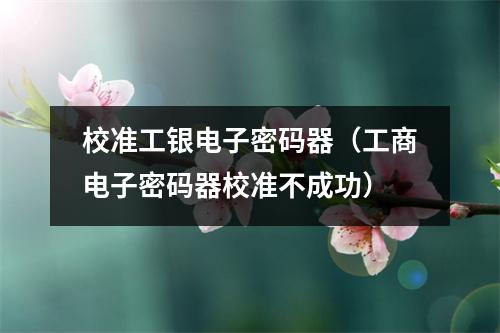 校准工银电子密码器（工商电子密码器校准不成功）