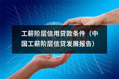 工薪阶层信用贷款条件（中国工薪阶层信贷发展报告）