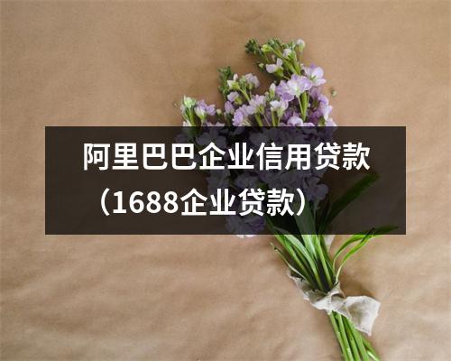 阿里巴巴企业信用贷款（1688企业贷款）