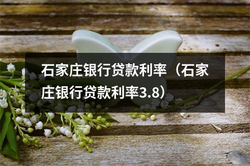 石家庄银行贷款利率（石家庄银行贷款利率3.8）