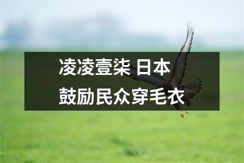 凌凌壹柒 日本鼓励民众穿毛衣
