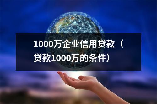 1000万企业信用贷款(贷款1000万的条件)