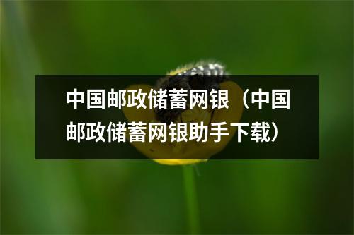 中国邮政储蓄网银（中国邮政储蓄网银助手下载）