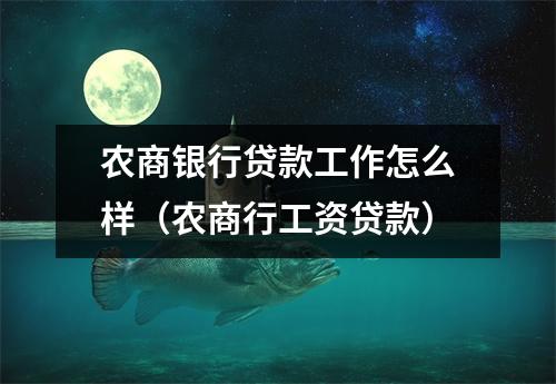 农商银行贷款工作怎么样（农商行工资贷款）