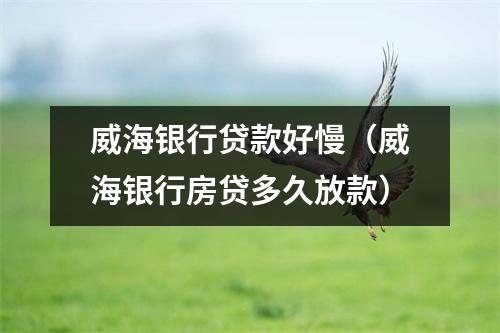 威海银行贷款好慢（威海银行房贷多久放款）