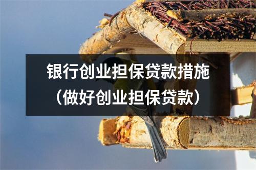 银行创业担保贷款措施(做好创业担保贷款)