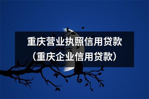 重庆营业执照信用贷款（重庆企业信用贷款）