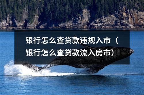 银行怎么查贷款违规入市（银行怎么查贷款流入房市）
