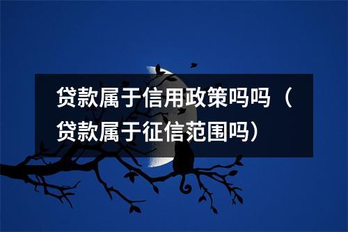 贷款属于信用政策吗吗（贷款属于征信范围吗）
