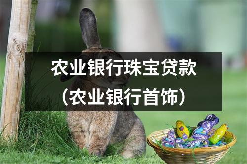农业银行珠宝贷款（农业银行首饰）