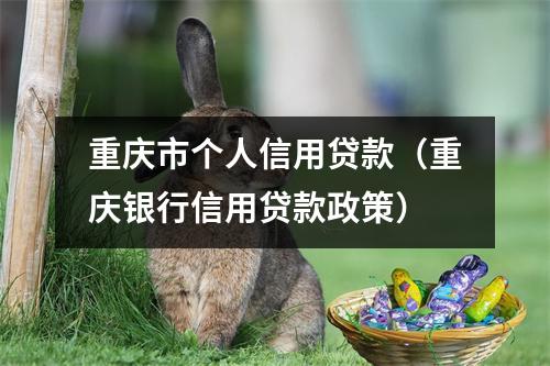 重庆市个人信用贷款(重庆银行信用贷款政策)
