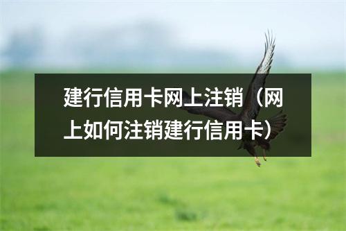 建行信用卡网上注销（网上如何注销建行信用卡）